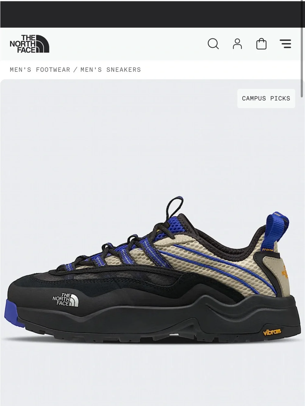 The North Face Men's Blue, Black and Tan Trail Sneakers